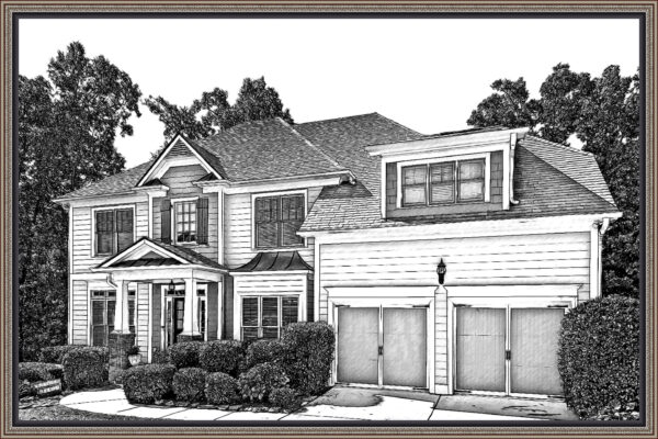 custom pencil sketch of your home